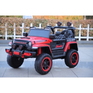 Mașină Electrică pentru Copii, Flippy, Off-Road, Conectare Bluetooth, telecomandă, Tracțiune Integrală, Lumina Intermitenta, Baterie 12V 7Ah, 120x63x68cm, Rosu - Img 6