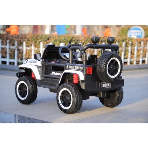 Mașină Electrică pentru Copii, Flippy, Off-Road, Conectare Bluetooth, telecomandă, Tracțiune Integrală, Lumina Intermitenta, Baterie 12V 7Ah, 120x63x68cm, Alb - Img 5