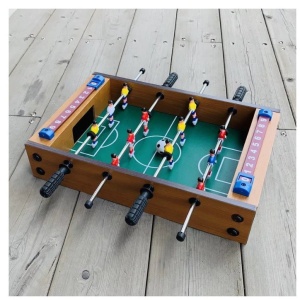 Mini Masa de Fotbal cu Teren si 12 Jucatori Flippy, 4 Manere, cu Tablou pentru Scor, din Metal, Lemn si ABS, 34.5 x 23 x 7 cm, pentru copii/adulti - Img 2