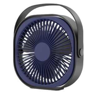 Mini ventilator pentru birou cu usb, Flippy, rotire 360 grade, 3 viteze, 1500 mA, 13.5 x 12,8, Albastru - Img 1