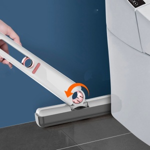 Mop de mana Flippy, mini-portabil, cu sistem de stoarcere, dispozitiv de curatat manual, cu burete absorbant, material PVA, multisuprafete si geamuri, 29.5 x 15.5 cm, alb - Img 9
