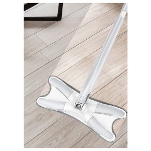 Mop Plat, Flippy, cu Sistem de Stoarcere, 2 Lavete Incluse, Lungime Telescopica 140 cm, Argintiu - Img 8
