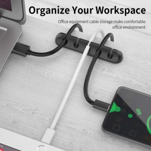 Organizator Cabluri, Flippy, Cable Clips, Fixare Dublu Adeziv, Silicon, 3 Sloturi, Negru - Img 5