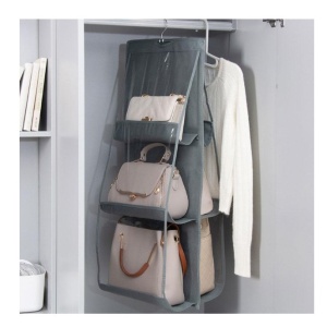 Organizator Genti 6 Compartimente Flippy, Suspendabil, 85 x 36 cm, gri - Img 2