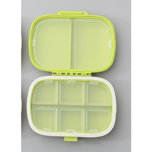 Organizator medicamente, Plastic, 8 compartimente, 0.1 L, Verde, Flippy, 11 x 7 cm - Img 4