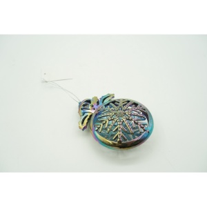 Ornament brad de Craciun, Iridescent, Rotund, 8 cm x 11 cm, Plastic, Flippy - Img 9