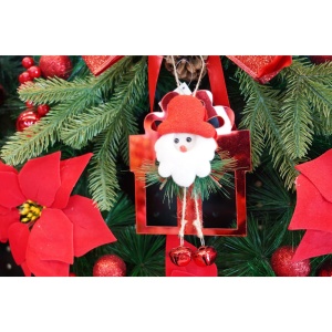 Ornament brad, Flippy, Cadou cu clopotei, Rosu, Lucios, 15*20CM, Acril, Interior/ Exterior - Img 2