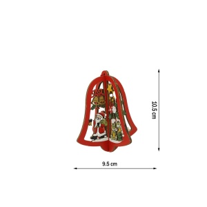 Ornament de brad clopotel, Flippy, multicolor, lemn, 10.5x9.5 cm - Img 6