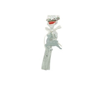 Ornament de brad craciun cerb, Flippy, gri, lemn, 25 cm - Img 3
