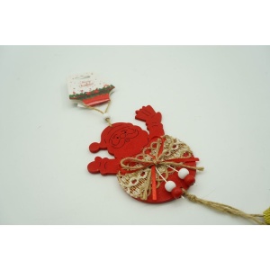 Ornament de brad Mos Craciun, Flippy, rosu, lemn/textil, 36 cm - Img 5