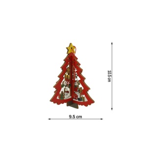 Ornament de brad mos craciuni in brad, Flippy, multicolor, lemn, 10.5x9.5 cm - Img 6