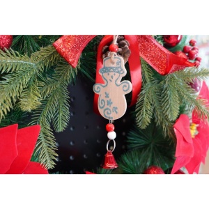 Ornament de brad om de zapada, Flippy, multicolor, lemn, 17 cm - Img 3