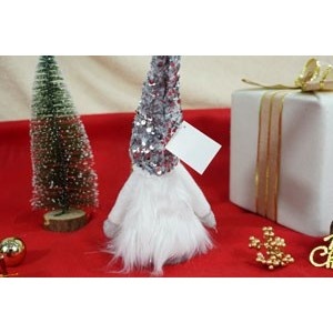 Ornament de Craciun ingeras, Flippy, alb/gri, textil, 58 cm - Img 9