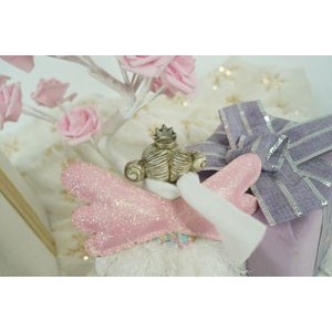 Ornament de Craciun ingeras, Flippy, alb, textil, 37 cm - Img 8
