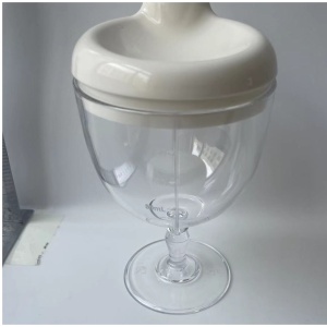 Pahar din Plastic Transparent cu Picior, Flippy, pentru Copii, 14 x 7.7 cm, cu Cioc Antiscurgere, + 3 Ani, Fara Maner, Alb - Img 4