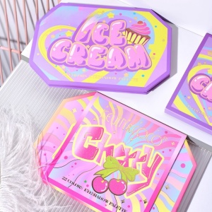 Paleta de Machiaj, KEVIN & COCO, Violet Ice Cream, Fard de Pleoape, 22 culori, 19 x 13.7 x 1.3 cm - Img 2