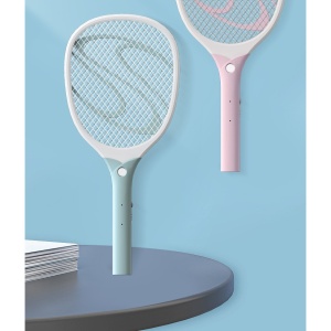 Paleta Electrica pentru Tantari, Muste sau Insecte LED, Flippy, Reincarcabila, Incarcare USB, Plastic, Casa si Gradina, Anti-insecte, Alb-Albastru - Img 12