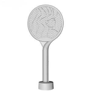 Paleta Electrica pentru Tantari, Muste si Tantari 2in1, Flippy, Reincarcabila, Incarcare USB, 2600V, Plastic, Casa si Gradina, Anti-insecte, Stand, 23x51 cm, Gri - Img 6