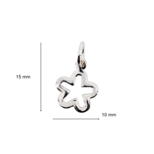 Pandantiv din Argint 925 Jolie Silver, Model Floare contur, 15 x 10 mm, 0.5 g - Img 3