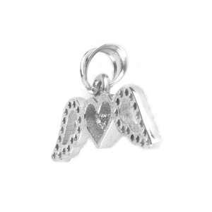 Pandantiv, Jolie Silver, Argint 925, Model Inima cu Aripi, Pietre Zirconiu, 25 x 15 mm, 1.4 g - Img 4