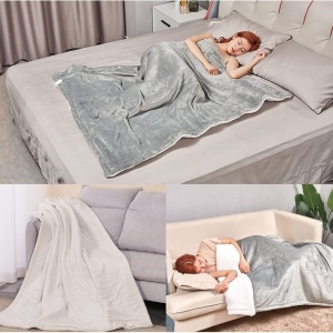 Patura Cu Incalzire Electrica, Flippy, 135 W, 180x130 cm, 6 Trepte De Incalzire, Flanel, Gri - Img 3