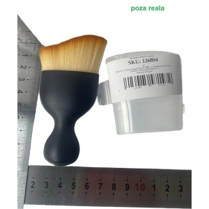 Pensula Multifunctionala, Flippy, Pentru Machiaj sau Indepartat Praful din Masina, Par Sintetic, cu Capac de Protectie, Negru - Img 2