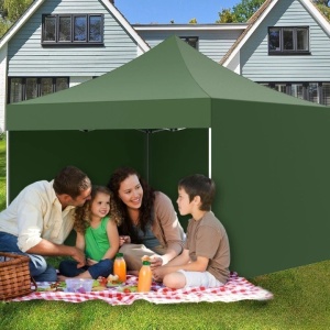 Perete Lateral Cort Evenimente 18 m, Flippy, material textil oxfort 700D Verde - Img 2