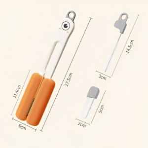 Perie de Curatat Pahare, Cani, Sticle, Flippy, cu Maner Lung si Burete, Accesorii pentru Spalarea Paielor si Capacelor, usor de Agatat, 27.5x11.4x6cm, Alb - Img 7