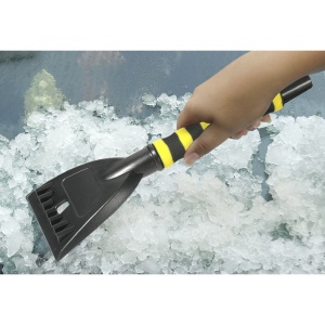 Perie de Zapada cu Racleta pentru Masina, Flippy, Multifunctionala, Rotativa, Demontabila, cu Maner Antiderapant, Aluminiu, Plastic, Fragmentarea Ghetii de pe Parbriz, Solutia pentru Iarna, pentru Dezghetare, 54x10.5x27 cm, Galbena - Img 4