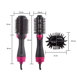 Perie Electrica de Par Fixa, Flippy, pentru Volum, Ceramica, 3 Setari de Temperatura, 1000W, pentru Toate Tipurile de Par, Negru-Roz - Img 11