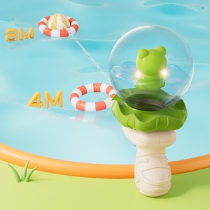 Pistol cu Apa pentru Copii, Flippy, Multifunctional, Capacitate 250 mL, Model Broscuta, 15.6x8x8.6 cm, ABS, Verde - Img 6