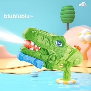 Pistol cu Apa pentru Copii, Rezervor, Pentru Piscina/Plaja, Flippy, 6ani+, Tiranozaur, 3 duze, Verde, 1440ML - Img 3