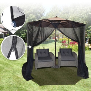 Plasa anti-tantari si insecte Flippy, pentru umbrela de soare, inaltime 2.4 m, diametru 3.8 metri, circumferinta negru - Img 2