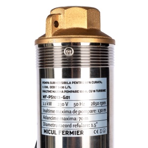 Pompa submersibila pentru apa curata Micul Fermier, 1.1KW, debit 5400l/h, inaltime maxima pompare 130m, 16 turbine - Img 3