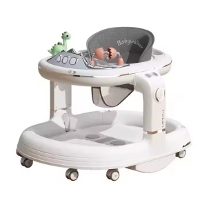Premergator 4in1, Flippy, Antemergator, Balansoar, Scaun de Masa, Functie Muzicala, din ABS, Roti Universale, Inaltime Reglabila, Sistem Antirasturnare, Greutate Portanta 25 kg, +6 Luni, Alb - Img 1
