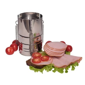 Presa din inox Flippy, pentru preparat sunca presata, cu capac, dimensiune reglabila in 3 trepte, 15 x 15 x 18 cm, argintiu - Img 10
