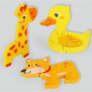 Puzzle Montessori din Lemn pentru Copii, Flippy, 3D, 0-3 Ani, Model Catel, Educativ, Intuitiv, Creativ, 3 Piese, 15x15x0.5 cm, Multicolor - Img 10