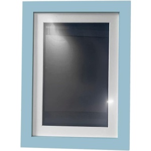 Rama Foto Flippy, cu Magnet, din Lemn, cu Spatiu Pentru Depozitare, Pentru Desene si Picturi A4, Sticla Securizata, Rama MDF, 21x30 cm, Albastru - Img 6