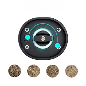 Rasnita Electrica pentru Cafea si Condimente, Flippy, Cutit de Macinare din Otel Inoxidabil, Incarcare cu Baterii, Optiuni Diferite de Macinare, Usor de Manevrat, 18x5.5cm, Negru - Img 2