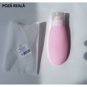 Recipient Portabil din Silicon Elegant de Voiaj, Sticla de Calatorie, Flippy, Potrivita pentru Lotiune, Sampon si Alte Lichide, Anti-scurgere, cu Posibilitate de Reumplere, Capacitate 90mL, 14cm, Roz - Img 6