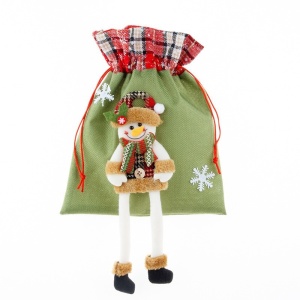 Sac cadouri Flippy, tematica Om de Zapada, Material Textil, 30x25 cm, cu Siret, Verde - Img 1