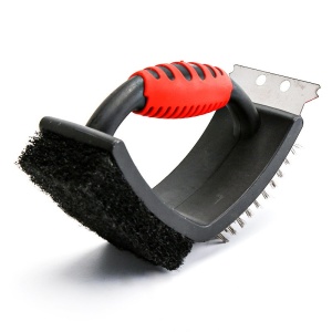 Sarma pentru Gratar, Flippy, 3 in 1, cu Racleta si Burete, Sarna din Otel Inoxidabil, 16 x 7 x 11 cm - Img 3