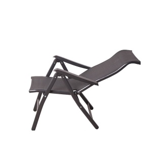 Scaun 2in1 de Gradina, Flippy, Sezlong, Suport Picioare, Pliabil, Cadru Metalic, Impermeabil, 47 x 110 x 46 cm, Negru - Img 4