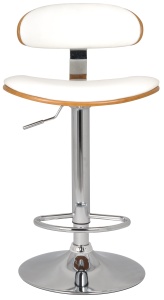 Scaun bar Ares, alb, 49x42x84-105 cm - Img 2