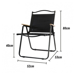 Scaun camping, Aluminiu, Pliabila, Flippy, 52 x 53 x 80 cm, Negru - Img 3