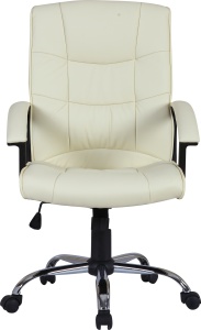 Scaun de birou directorial US02, bej, 66x62x107-117 cm - Img 2