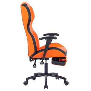 Scaun de birou directorial US77 Kronos, portocaliu si negru, 65x64x114-122 cm - Img 3