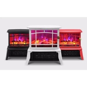 Semineu electric Flippy, 1500W, cu efect de flacara, 25 x 16 x 25 cm, Alb - Img 2