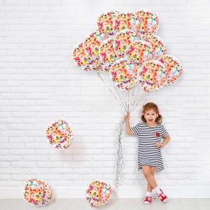 Set 10 Baloane din Latex, Flippy, Model Party Confetti, 30 cm, Multicolore, 2.8 g - Img 5