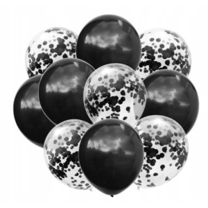Set 10 Baloane din Latex, Flippy, Model Party Confetti, 5 x Confetti, 5 x Negru, 25 cm, 2.2g - Img 4